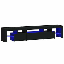 Maison Chic Meuble TV avec lumières LED, Banc TV pour salon, Meuble de rangement Noir 200x36,5x40 cm -GKD38961