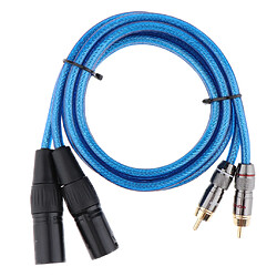 2 XLR mâle à 2 RCA mâle câble audio HIFI pour mélangeur d'amplificateur 150cm