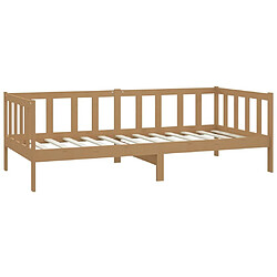 Maison Chic Lit de jour Lit d'invité et matelas, Lit de repos pour Salon Chambre,Canapé-lit 90x200cm Marron miel Bois de pin massif -MN79035 pas cher