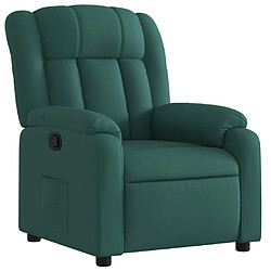 vidaXL Fauteuil inclinable Vert foncé Tissu