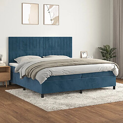 vidaXL Sommier à lattes de lit et matelas Bleu foncé 200x200cm Velours