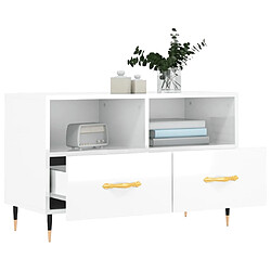 Acheter Maison Chic Meuble TV scandinave - Banc TV pour salon Blanc brillant 80x36x50 cm Bois d'ingénierie -MN64379