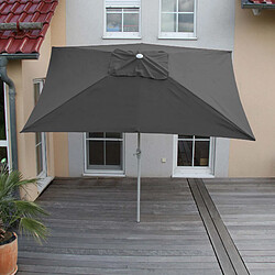 Mendler Parasol N 23, Parasol de jardin, 2x3m, rectangulaire, inclinable, Polyester/Alu 4,5kg ~ anthracite