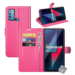 Htdmobiles Housse etui portefeuille avec coque intérieure en silicone pour Wiko Power U30 + film ecran - ROSE