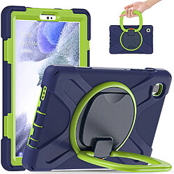 Coque en TPU + Silicone hybride avec béquille rotative à 360° Bleu marin/Chaux pour votre Samsung Galaxy Tab A7 Lite 8.7 pouces