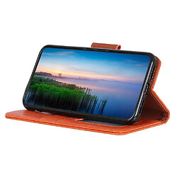 Etui en PU peau de nappa fendue orange pour votre Xiaomi Redmi Note 9 Pro/Pro Max/Note 9S