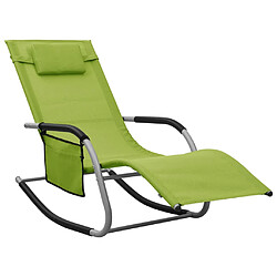 vidaXL Chaise longue textilène vert et gris