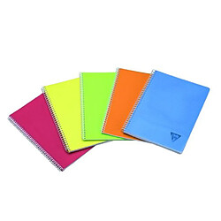 Cahier spirales Clairefontaine Linicolor A4 21 x 29,7 cm grands carreaux 180 pages - Lot de 5