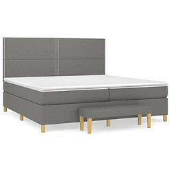 Maison Chic Lit Adulte - Lit simple Lit à sommier tapissier avec matelas moelleux - Meuble de Chambre - Gris foncé 200x200cm Tissu -MN57544