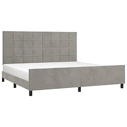 Avis Maison Chic Lit adulte - Cadre Structure de lit avec tête de lit Contemporain Gris clair 200x200 cm Velours -MN79313