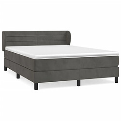 Maison Chic Lit Adulte - Lit simple Lit à sommier tapissier et matelas moelleux - Meuble de Chambre - Gris foncé 180x200cm Velours -MN88343