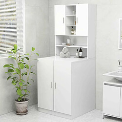 Maison Chic Meuble rangement de salle de bain | Meuble pour machine à laver | Armoire murale de bain Blanc -GKD36146