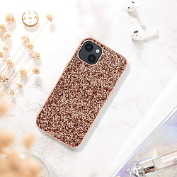 Acheter Avizar Coque iPhone 13 Mini Design Paillettes Rigide Finition Relief Rose gold