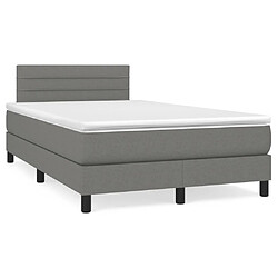 vidaXL Sommier à lattes de lit avec matelas Gris foncé 120x200cm Tissu