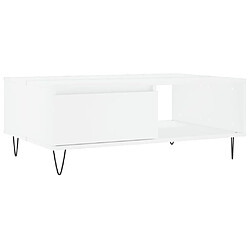 Maison Chic Table basse,Table Console Table d'appoint, Table pour salon blanc 90x60x35 cm bois d'ingénierie -MN48677