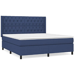 Maison Chic Lit Adulte - Lit simple Lit à sommier tapissier avec matelas moelleux - Meuble de Chambre - Bleu 160x200 cm Tissu -MN23005