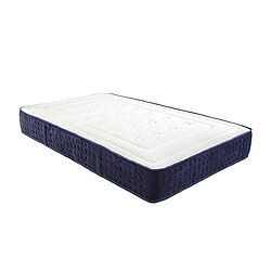 Visiodirect Matelas réversible CAMPA 140x200 cm, en mousse mémoire de forme, indépendance du couchage, mi-ferme, face été/hiver, épaisseur 24 cm