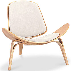 ICONIK INTERIOR Fauteuil design - Fauteuil scandinave - Revêtement en tissu - Lucy Ivoire