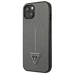 Guess Maroquinerie Guess Saffiano Triangle Logo Case - Coque pour iPhone 13 (Argent)