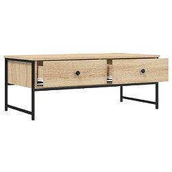 Maison Chic Table basse pour salon | Table à café chêne sonoma 101x49x39,5 cm bois d'ingénierie -GKD67147 pas cher