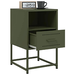 Avis vidaXL Tables de chevet 2 pcs vert olive 36x39x60,5 cm acier