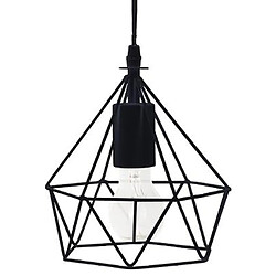 Suspension design en métal avec fil noir - Dim : D.19 x H.22 cm -PEGANE-