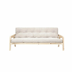 Inside 75 Canapé convertible futon GRAB pin naturel coloris ivoire couchage 130 cm. pas cher