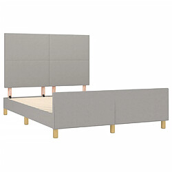 Acheter Maison Chic Lit adulte - Cadre Structure de lit avec tête de lit Contemporain Gris clair 140x200 cm -MN77598