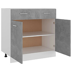 Acheter vidaXL Armoire de plancher à tiroir Gris béton Bois d’ingénierie