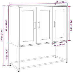 vidaXL Buffet anthracite 100,5x39x107 cm acier laminé à froid pas cher