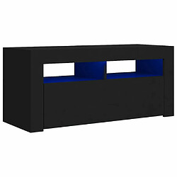 Maison Chic Meubles TV avec lumières LED - Banc TV pour salon noir 90x35x40 cm -MN64014