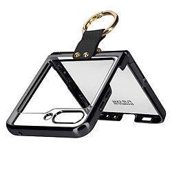 Avizar Coque anneau pour Samsung Galaxy Z Flip 5 Polycarbonate série Ring Case Noir