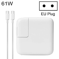 Wewoo Chargeur Adaptateur secteur 61W Type-C portable avec câble de charge 1,8 m Type-C, fiche UE, pour MacBook, Xiaomi, Huawei, Lenovo, ASUS et autres ordinateurs portables (Blanc)