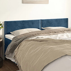 Maison Chic Lot de 2 Têtes de lit design Bleu pour chambre - Décoration de lit foncé 100x5x78/88 cm Velours -MN83733