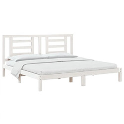 Avis Maison Chic Lit Super King - Cadre de lit,Structure du lit Contemporain pour chambre Blanc Bois massif 180x200 cm -MN35154