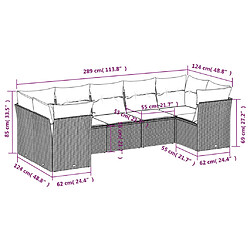 Avis Maison Chic Salon de jardin 7 pcs avec coussins | Ensemble de Table et chaises | Mobilier d'Extérieur noir résine tressée -GKD23964