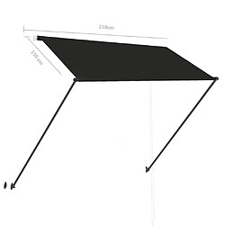 vidaXL Auvent rétractable avec LED 250x150 cm Anthracite pas cher