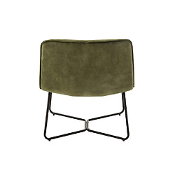 Acheter Inside 75 Chaise lounge RATRI velours vert olive, pieds métal noir