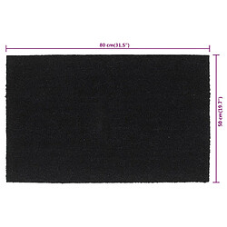 vidaXL Tapis de porte noir 50x80 cm fibre de coco touffeté pas cher