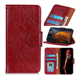 Etui en PU peau de nappa fendue rouge pour votre Xiaomi Redmi Note 9 Pro/Pro Max/Note 9S