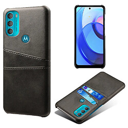 Coque en TPU + PU KSQ anti-empreintes digitales avec porte-cartes noir pour votre Motorola Moto G71 5G