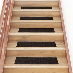 vidaXL Tapis d'escalier autocollants Rectangulaire 15 pcs 76x20 cm