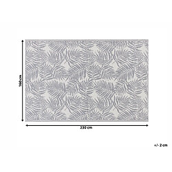 Beliani Tapis extérieur gris au motif feuilles de palmier 160 x 230 cm KOTA