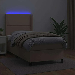 Avis Maison Chic Lit adulte- Lit + matelas + LED,Sommier à lattes de lit matelas LED Cappuccino 100x200 cm -GKD71127