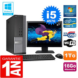 PC DELL 7020 SFF Core I5-4570 Ram 16Go Disque 1 To Wifi W7 Ecran 27" - Occasion