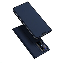 Etui en PU DUX DUCIS fermeture automatique magnétique avec support et porte-carte, bleu pour votre Vivo X70