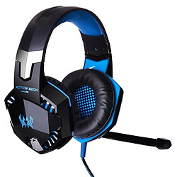 Acheter Wewoo Casque PC bleu pour ordinateur, Longueur de câble: 2.2m stéréo de jeu de basse avec micro et LED