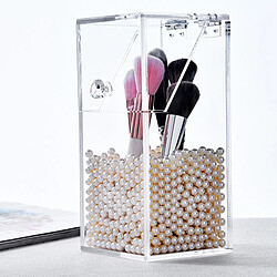 Avis Universal Acrylique sans perles Brosse à maquillage claire Boîte de rangement avec couvercle Organisateur de maquillage en plastique Porte-outils cosmétiques Porte-perles | Boîte de rangement