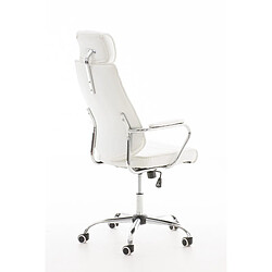 Acheter Decoshop26 Fauteuil de bureau à roulettes en synthétique blanc hauteur réglable BUR10002