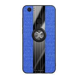 Wewoo Coque Souple Pour Vivo Y75 / V7 XINLI étui de protection en TPU antichoc Texture avec support de bague Bleu